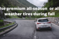 Use premium all-season  or all-weather tires during fall